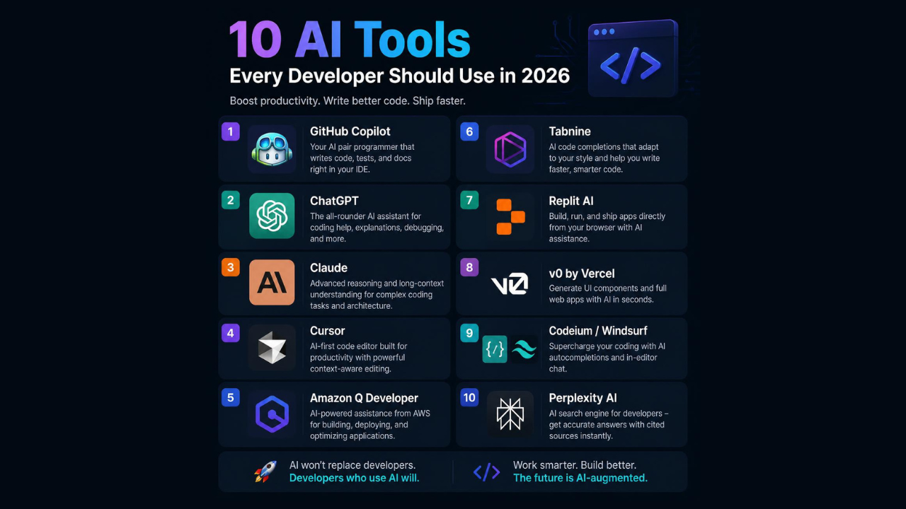 10 AI Tools Every Developer Should Use in 2026
